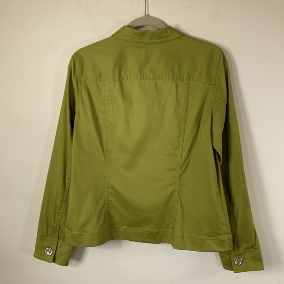 Jones NY Sport Fall Stretch Women’s Size M Button Down Olive Green Jacket - Picture 11 of 16